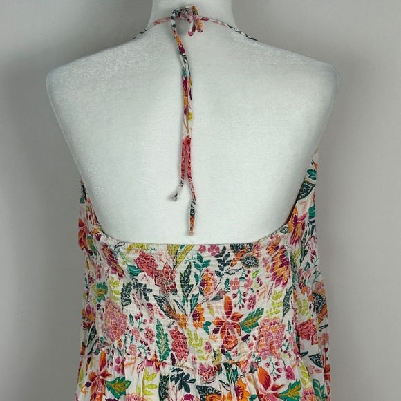 Old Navy Fit And Flare Crinkled‎ Halter Maxi Dress Floral Print Womens Size XXL - Picture 12 of 16